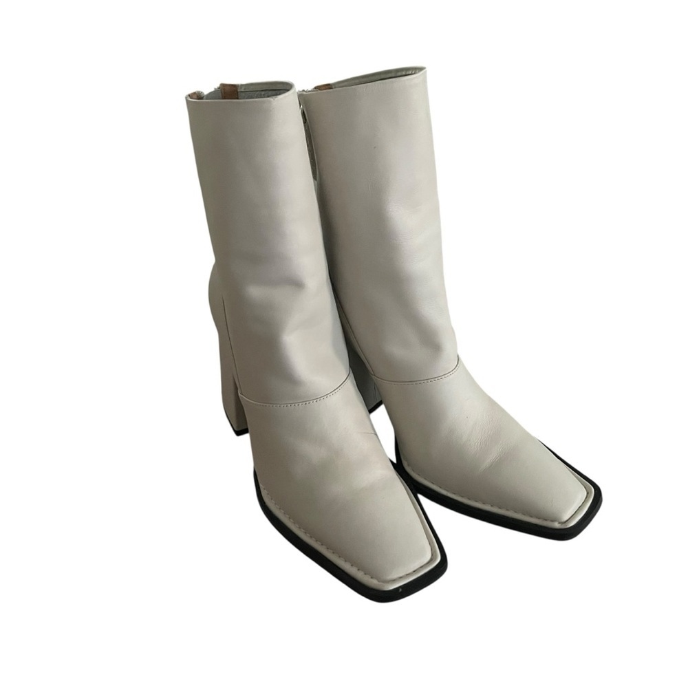 Alias Mae Eden Women's Leather Ankle Zip Block Heel Boots Size 7.5 - Picture 3 of 11